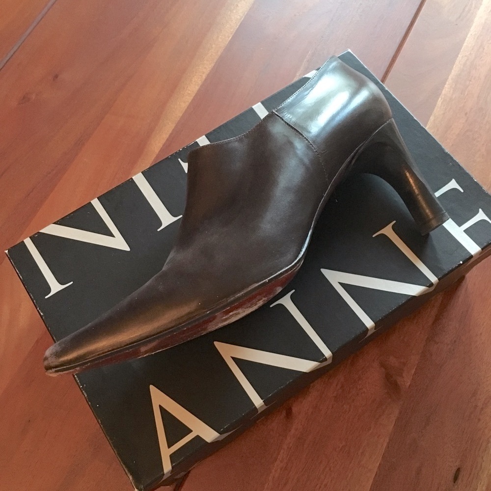 Anne Klein leather ankle booties